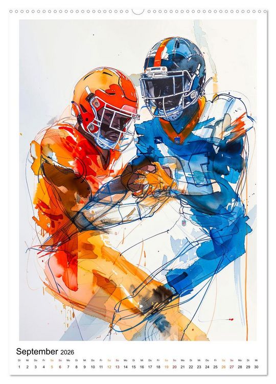 Produktbild: American Football - tolle Momente (hochwertiger Premium Wandkalender 2026 DIN A2 hoch), Kunstdruck in Hochglanz