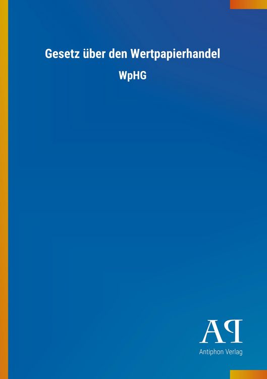 Produktbild: Gesetz &uuml;ber den Wertpapierhandel