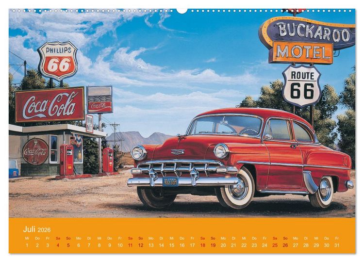 Produktbild: Route US 66 Momente Gem&auml;lde von Georg Huber (hochwertiger Premium Wandkalender 2026 DIN A2 quer), Kunstdruck in Hochglanz