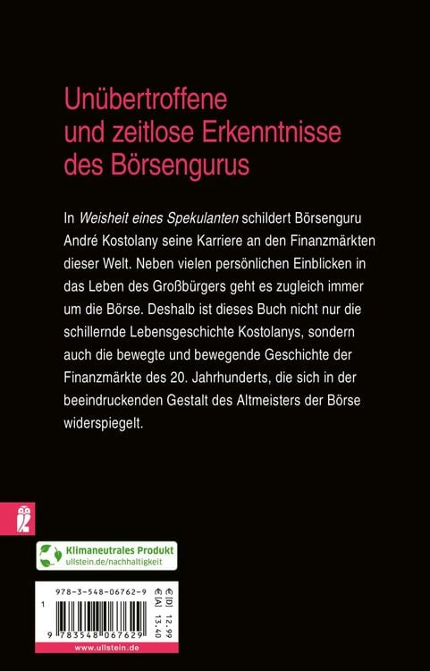 Produktbild: Weisheit eines Spekulanten