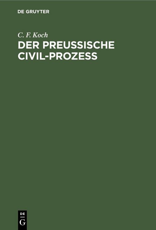 Produktbild: Der preussische Civil-Prozess
