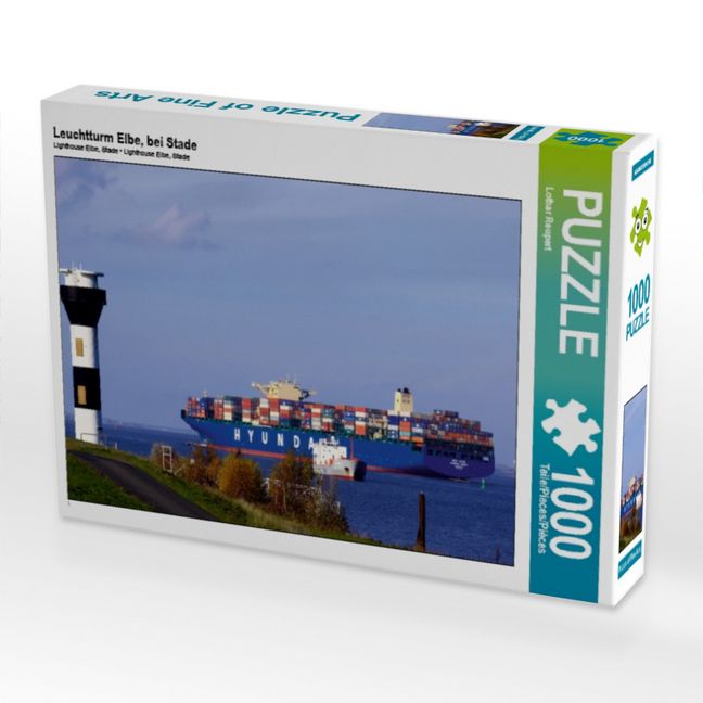 Produktbild: CALVENDO Puzzle Leuchtturm Elbe, bei Stade | 1000 Teile Lege-Gr&ouml;&szlig;e 64x48cm Foto-Puzzle f&uuml;r gl&uuml;ckliche Stunden
