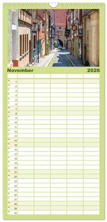Produktbild: Familienplaner 2026 - M&uuml;hlhausen in Th&uuml;ringen mit 5 Spalten (Wandkalender, 21 x 45 cm) CALVENDO