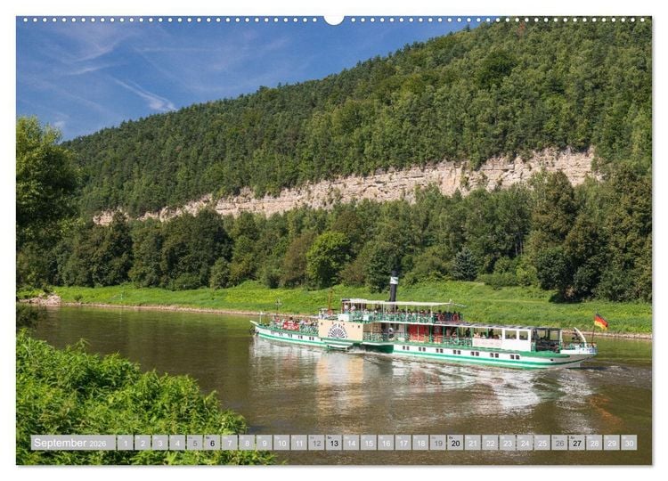 Produktbild: S&Auml;CHSISCHE SCHWEIZ - M&auml;rchenland an der Elbe (hochwertiger Premium Wandkalender 2026 DIN A2 quer), Kunstdruck in Hochglanz