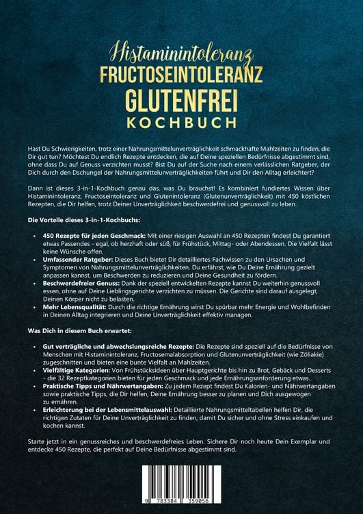 Produktbild: Histaminintoleranz, Fructoseintoleranz und Glutenfrei Kochbuch