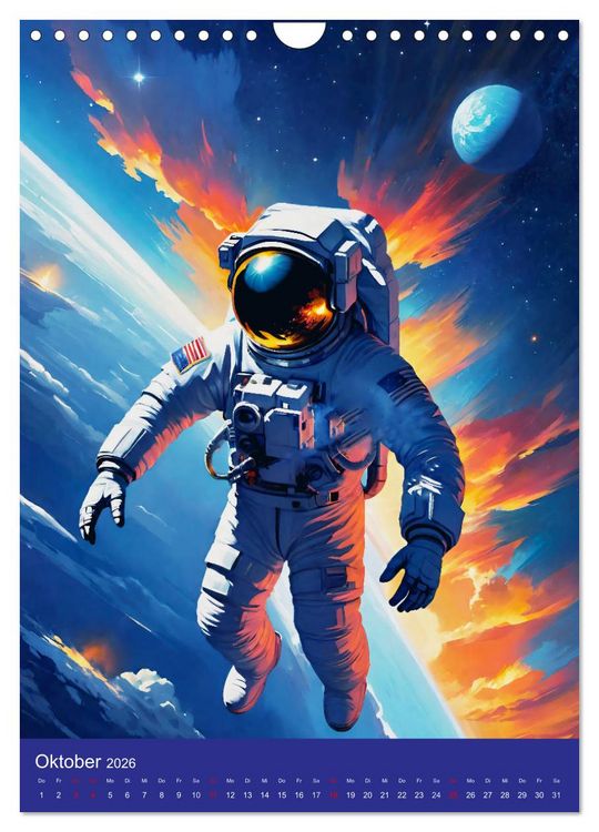 Produktbild: Astronauten. Auf Entdeckungsreise in fremde Galaxien (Wandkalender 2026 DIN A4 hoch), CALVENDO Monatskalender