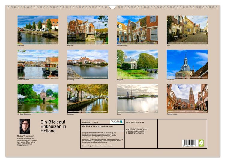 Produktbild: Ein Blick auf Enkhuizen in Holland (Wandkalender 2026 DIN A2 quer), CALVENDO Monatskalender