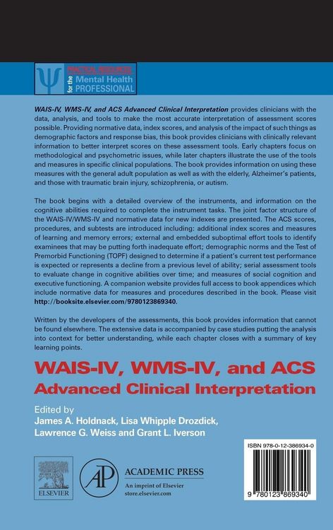 Produktbild: WAIS-IV, WMS-IV, and ACS