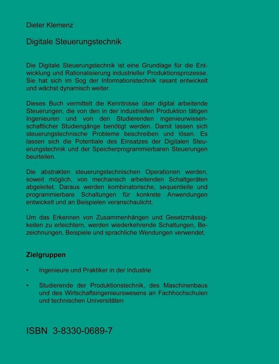 Produktbild: Digitale Steuerungstechnik f&uuml;r Ingenieure der Produktionstechnik
