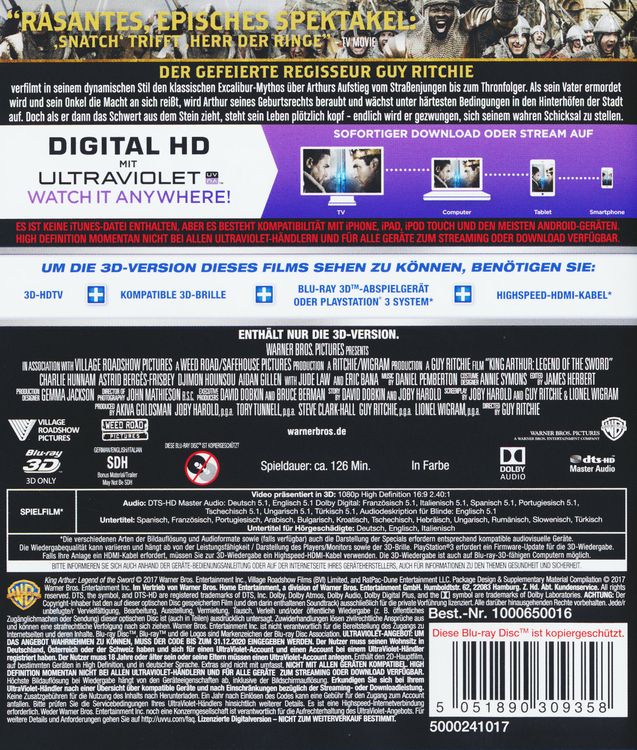 King Arthur - Legend of the Sword von Guy Ritchie - Blu-ray