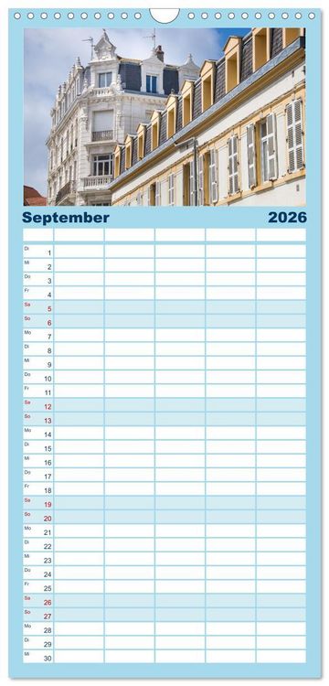 Produktbild: Familienplaner 2026 - Frankreichs Norden - Entlang der C&ocirc;te d'Opale mit 5 Spalten (Wandkalender, 21 x 45 cm) CALVENDO