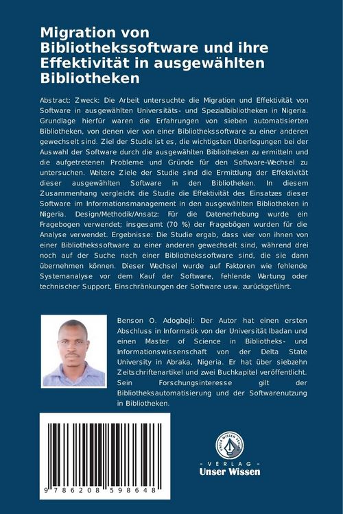 Produktbild: Migration von Bibliothekssoftware und ihre Effektivit&auml;t in ausgew&auml;hlten Bibliotheken