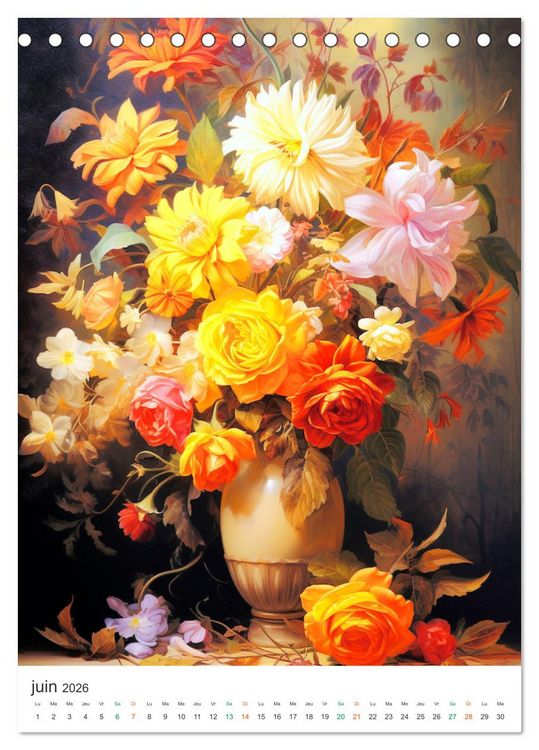Produktbild: Vases en fleur (Calendrier de bureau 2026 DIN A5 horizontal), CALVENDO calendrier mensuel