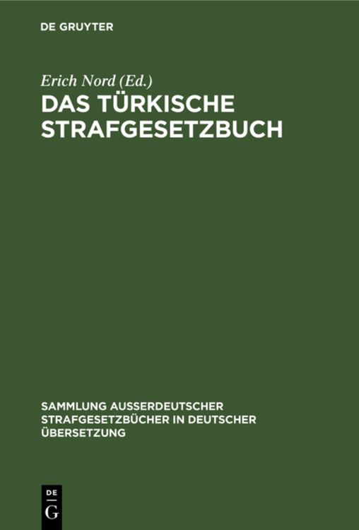Produktbild: Das t&uuml;rkische Strafgesetzbuch