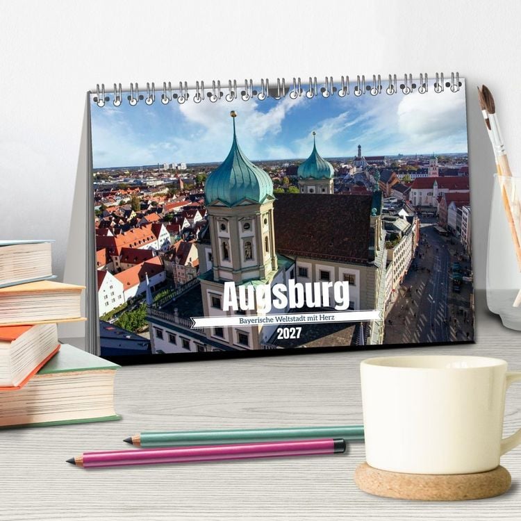 Produktbild: Augsburg - Bayerische Weltstadt mit Herz (Tischkalender 2027 DIN A5 quer), CALVENDO Monatskalender