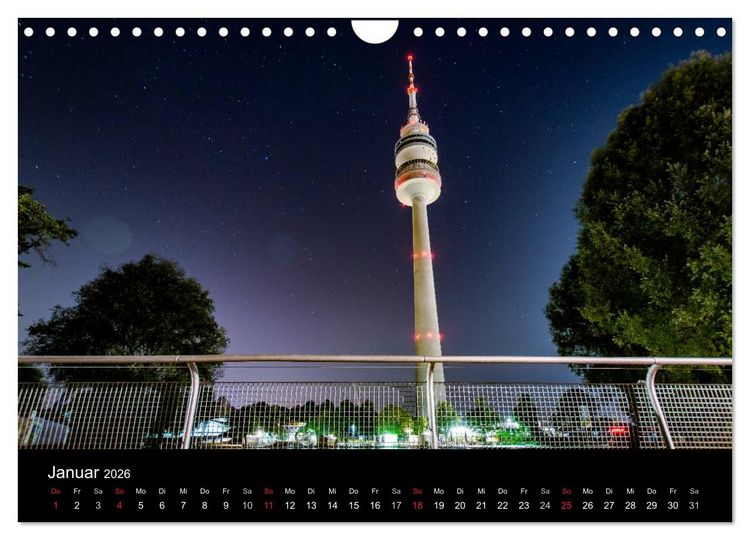 Produktbild: M&uuml;nchen bei Nacht (Wandkalender 2026 DIN A4 quer), CALVENDO Monatskalender