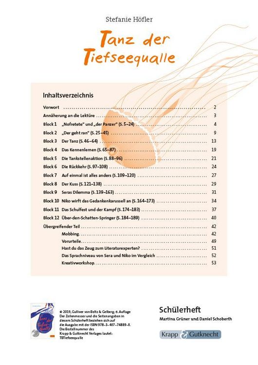 Produktbild: Tanz der Tiefseequalle - Sch&uuml;lerheft
