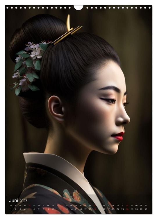 Produktbild: Wundersch&ouml;ne Portraits Japanischer Geishas (Wandkalender 2027 DIN A3 hoch), CALVENDO Monatskalender