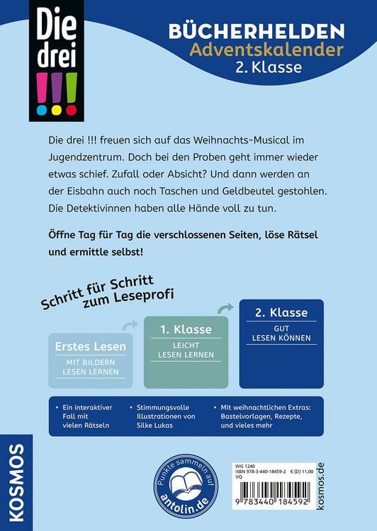 Produktbild: Die drei !!!, B&uuml;cherhelden 2. Klasse, Adventskalender, Diebe im Weihnachts-Chor