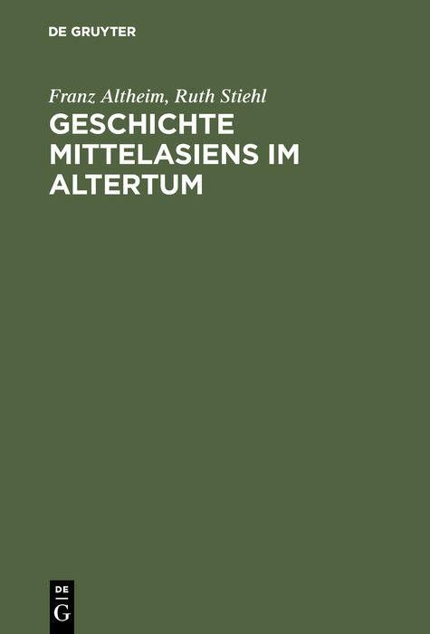 Produktbild: Geschichte Mittelasiens im Altertum