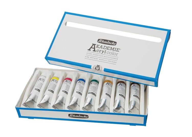 Schmincke Akademie Acryl color, Kartonset, 8 x 20 ml Tuben