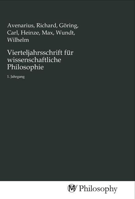 Produktbild: Vierteljahrsschrift f&uuml;r wissenschaftliche Philosophie