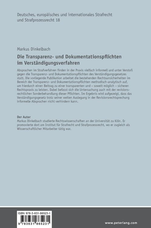 Produktbild: Die Transparenz- und Dokumentationspflichten im Verst&auml;ndigungsverfahren