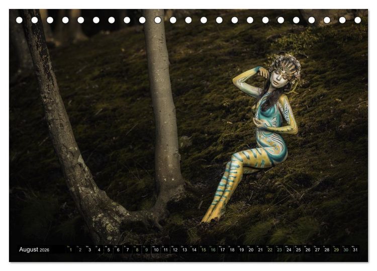 Produktbild: Naturwesen - Bodypainting K&ouml;rperlandschaften (Tischkalender 2026 DIN A5 quer), CALVENDO Monatskalender