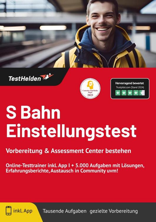 Produktbild: S Bahn Einstellungstest: Vorbereitung & Assessment Center bestehen - Online-Test