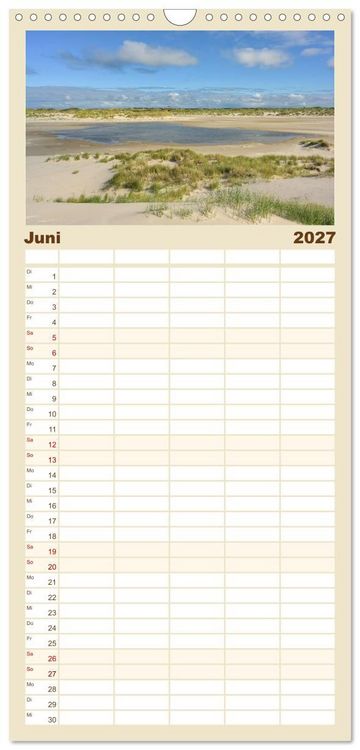 Produktbild: Familienplaner 2027 - Wundersch&ouml;nes Amrum mit 5 Spalten (Wandkalender, 21 x 45 cm) CALVENDO