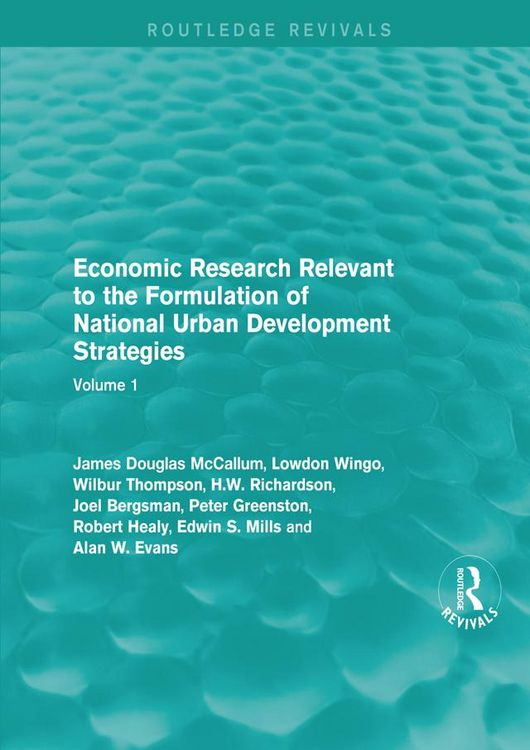 Produktbild: Economic Research Relevant to the Formulation of National Urban Development Strategies