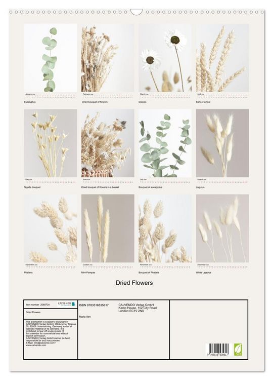 Produktbild: Dried Flowers (Wall Calendar 2026 DIN A2 portrait), CALVENDO 12 Month Wall Calendar