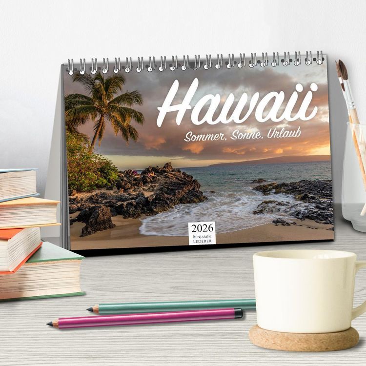Produktbild: Hawaii - Sommer, Sonne, Urlaub (Tischkalender 2026 DIN A5 quer), CALVENDO Monatskalender