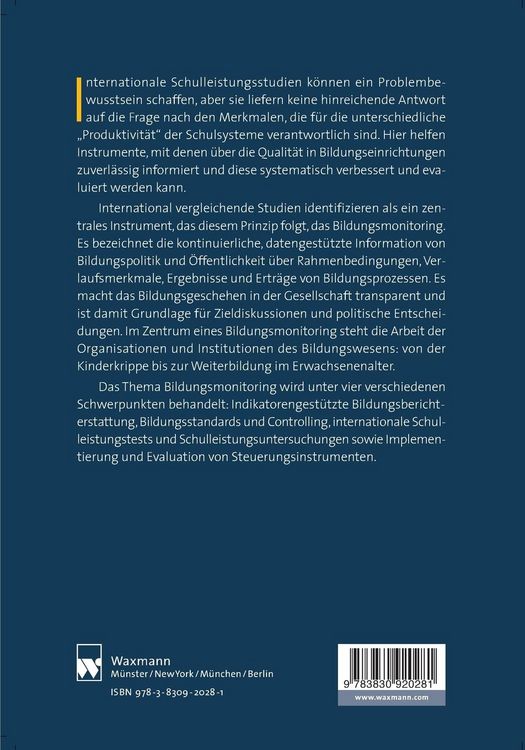 Produktbild: Bildungsmonitoring und Bildungscontrolling in nationaler und internationaler Perspektive