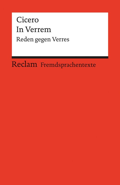 Bild vom Artikel In Verrem. Reden gegen Verres (Fremdsprachentexte) vom Autor Cicero