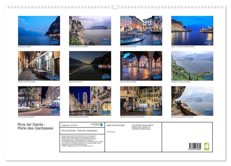 Produktbild: Riva del Garda - Perle des Gardasees (Wandkalender 2026 DIN A2 quer), CALVENDO Monatskalender