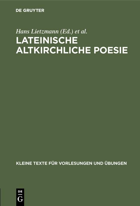 Produktbild: Lateinische altkirchliche Poesie