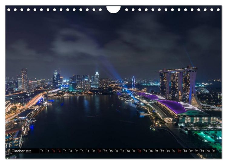 Produktbild: St&auml;dte S&uuml;dostasiens - Singapur & Kuala Lumpur (Wandkalender 2026 DIN A4 quer), CALVENDO Monatskalender