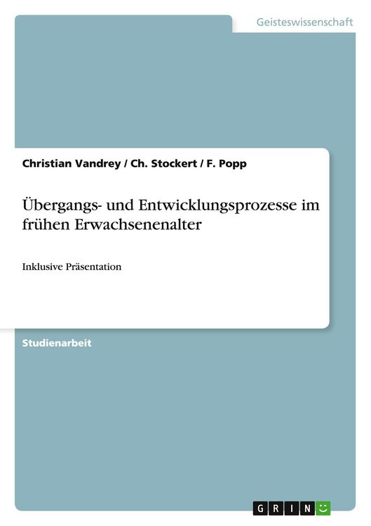 Produktbild: &Uuml;bergangs- und Entwicklungsprozesse im fr&uuml;hen Erwachsenenalter