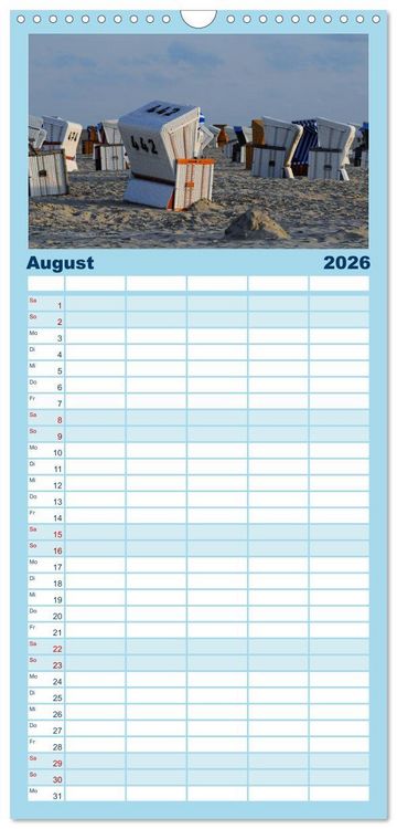 Produktbild: Familienplaner 2026 - St. Peter Ording mit 5 Spalten (Wandkalender, 21 x 45 cm) CALVENDO