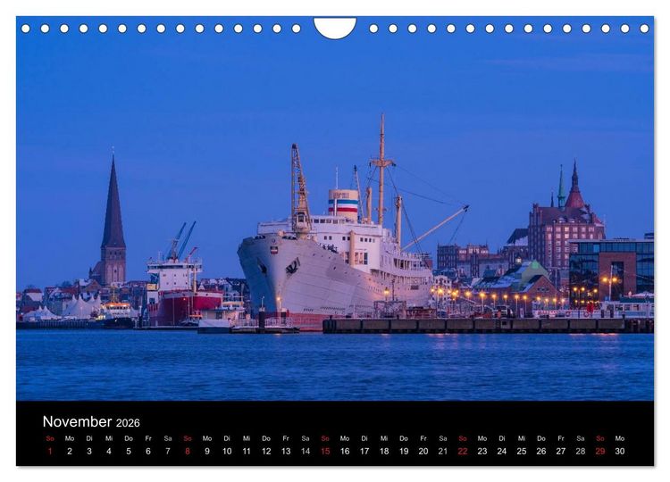 Produktbild: Unterwegs in der Hansestadt Rostock (Wandkalender 2026 DIN A4 quer), CALVENDO Monatskalender