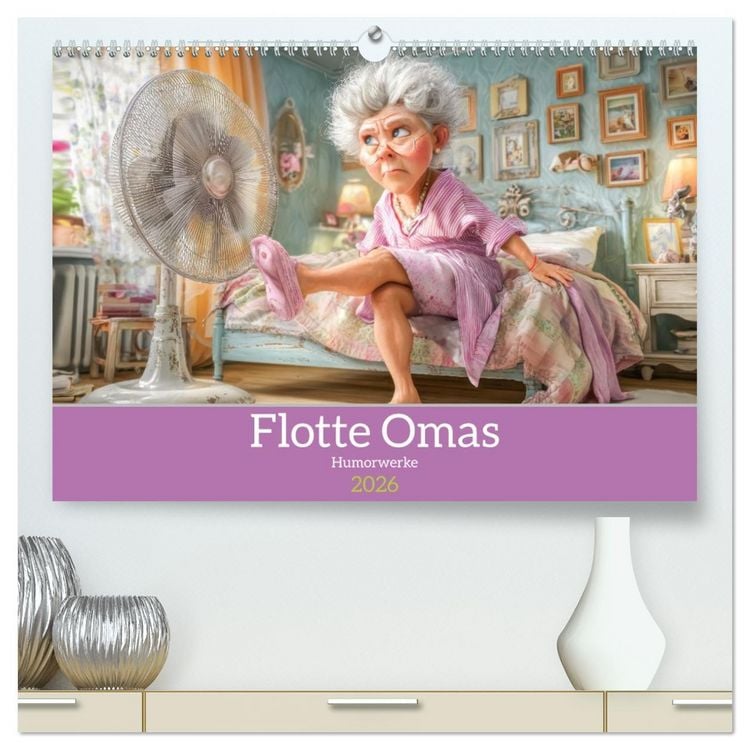 Produktbild: Flotte Omas - Humorwerke (hochwertiger Premium Wandkalender 2026 DIN A2 quer), Kunstdruck in Hochglanz