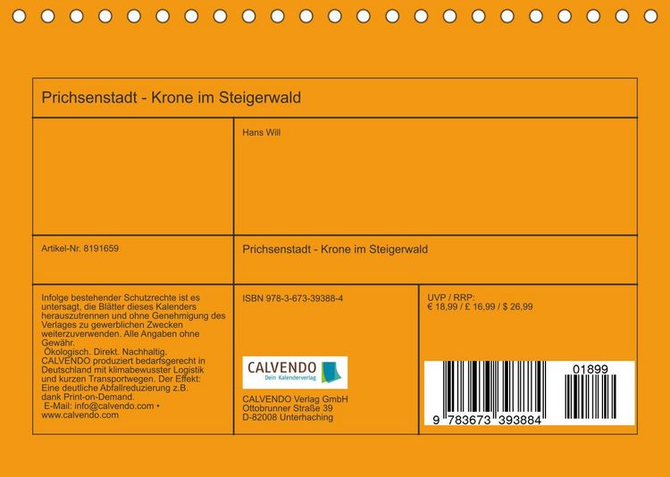 Produktbild: Prichsenstadt - Krone im Steigerwald (Tischkalender 2022 DIN A5 quer)