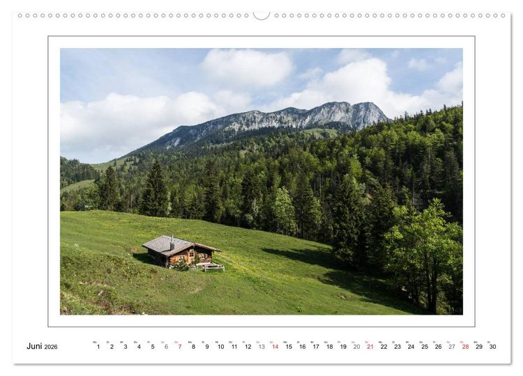 Produktbild: Unterwegs in den Bayerischen Voralpen (hochwertiger Premium Wandkalender 2026 DIN A2 quer), Kunstdruck in Hochglanz