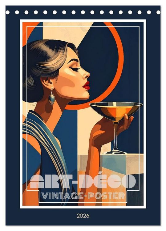 Produktbild: Art-D&eacute;co Vintage-Poster (Tischkalender 2026 DIN A5 hoch), CALVENDO Monatskalender