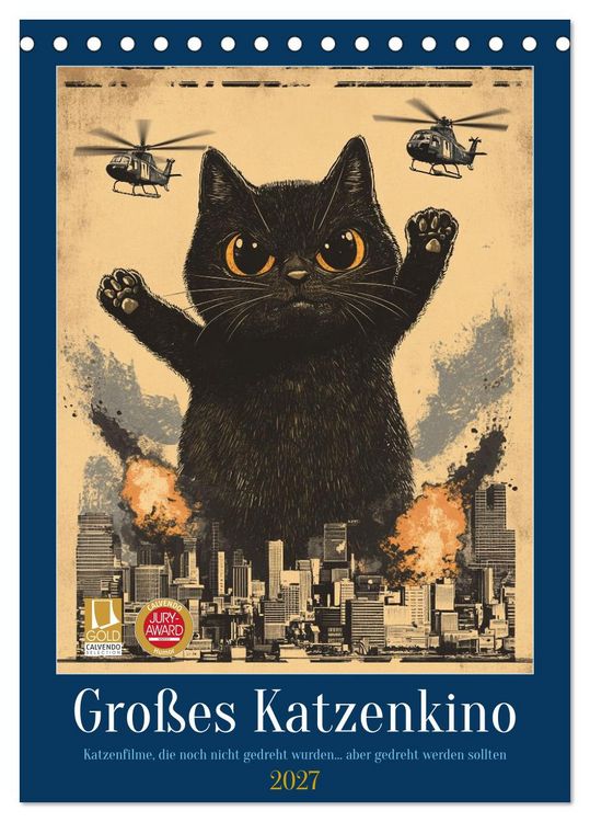 Produktbild: Gro&szlig;es Katzenkino (Tischkalender 2027 DIN A5 hoch), CALVENDO Monatskalender