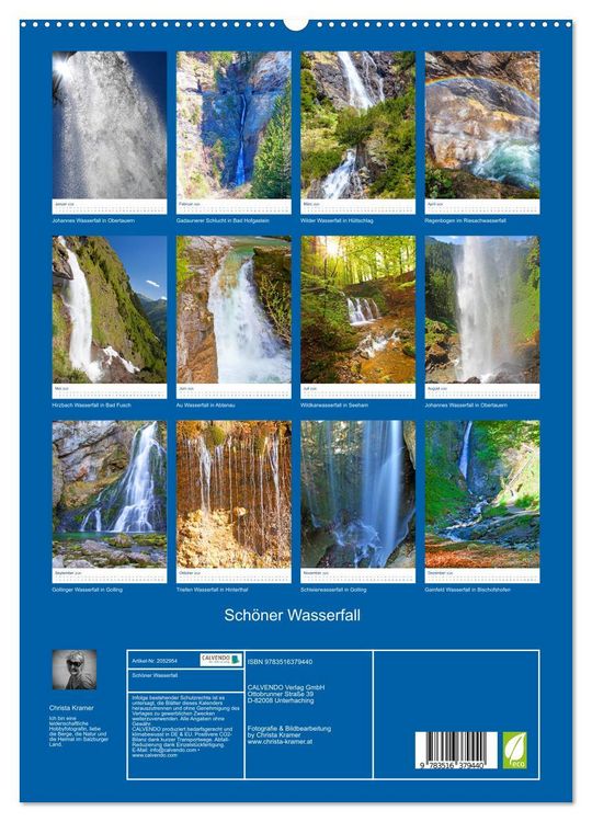 Produktbild: Sch&ouml;ner Wasserfall (hochwertiger Premium Wandkalender 2026 DIN A2 hoch), Kunstdruck in Hochglanz
