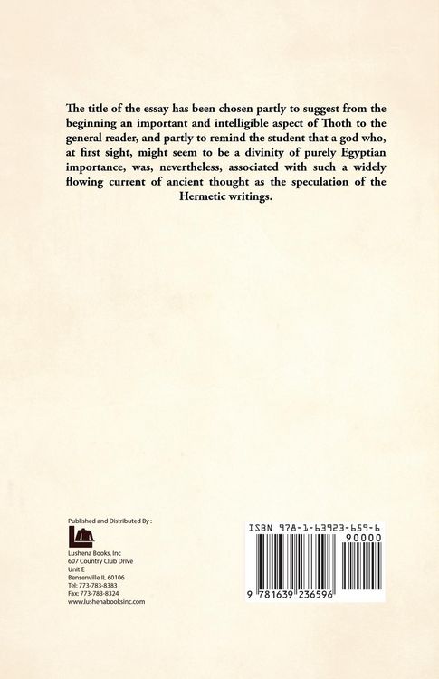 Produktbild: Thoth, the Hermes of Egypt A Study of Some Aspects of Theological Thought in Ancient Egypt