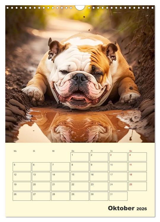 Produktbild: English Bulldogs. Fr&ouml;hliche Dickk&ouml;pfe mit Charakter (Wandkalender 2026 DIN A3 hoch), CALVENDO Monatskalender