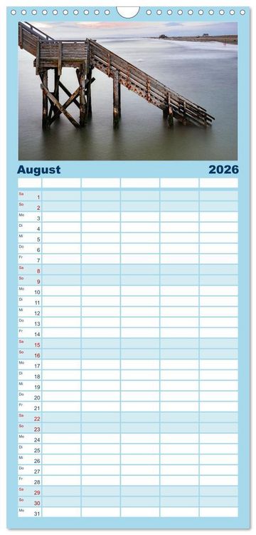 Produktbild: Familienplaner 2026 - Sankt Peter-Ording: Die raue Sch&ouml;nheit an der Nordsee mit 5 Spalten (Wandkalender, 21 x 45 cm) CALVENDO